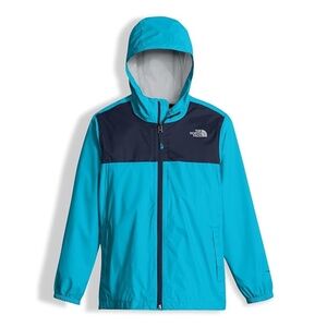 The North Face Jacket Boys Medium 10/12 Blue Windbreaker Waterproof Hooded